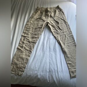 Enza Costa tan linen pants